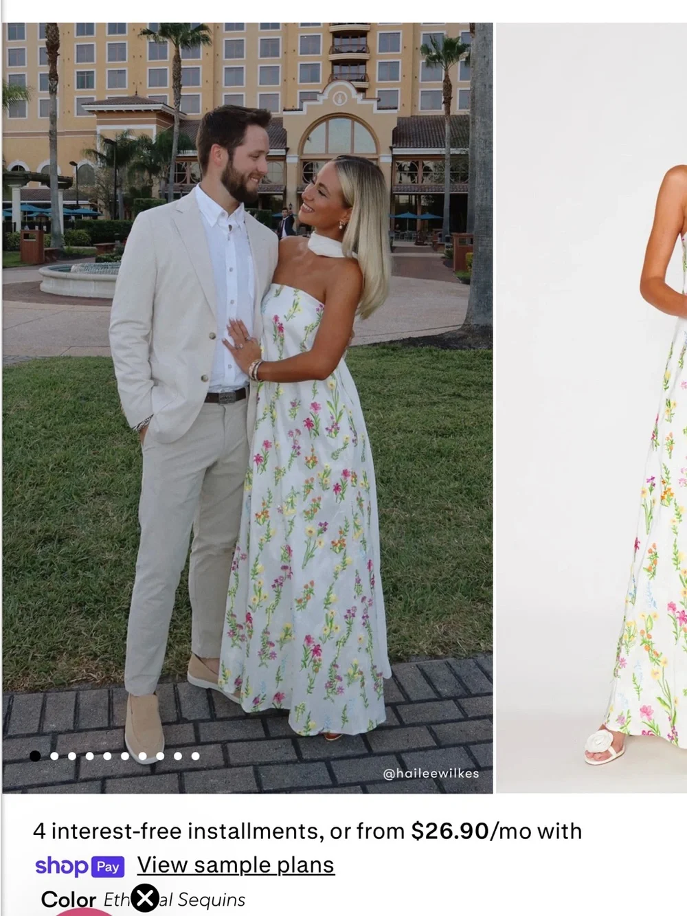 White Strapless Floral Maxi Dress - Picture 2 of 3